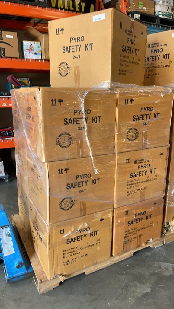 PALLET OF 13 CASES OF NEW PYRO SAFETY KITS 24 PER CASE