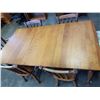 Image 2 : DINING ROOM TABLE WITH ONE LEAF 6 SPINDLE BACK CHAIRS