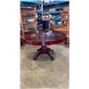 Image 8 : CHERRY FINISH CLAWFOOT PEDESTAL POKER TABLE W/ REMOVEABLE SOLID TOP - 59" DIAMETER x 36" TALL