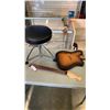 Image 1 : TAMA DRUMMERS STOOL AND ELECTRIC GUITAR BODY AND NECK