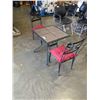 Image 1 : TILE TOP TABLE AND 2 METAL CHAIRS