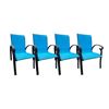 Image 1 : 4 NEW BLUE STACKING PATIO CHAIRS - RETAIL $299