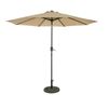 Image 1 : TRINIDAD II 9-FT OCTAGON MARKET UMBRELLA - BEIGE - POLYESTER CANOPY SMALL TEAR IN ARM POCKET - RETAI