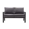 Image 1 : AS NEW ALUMINUM LOVESEAT WITH GREY CUSHIONS - RETAIL $429