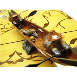 16" Cottonwood Bark and Soapstone Tlingit Hunting Party by Patrick Sowle