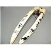 Image 1 : Head Mount, Tusks are 26" scrimshawed by Al Mayac one with Loon and group of 3 Canadian Gees, sanhil