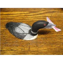 Huge 7" Ivory Common Loon with Ivory Fish in its Mouth by Larry Mayac