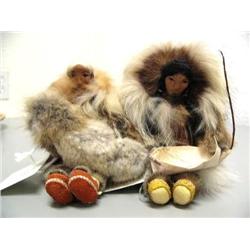 Lot of 2 Eva Heffle Dolls 6 1/2"  by Inupiat of Fairbanks