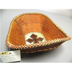 12" Birchbark Basket, cross design by Ellen Savage AK