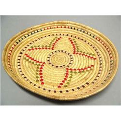 10 1/2" Eskimo Grass Tray, Multicolor seal gut by Anna Lupie of Kipnuk