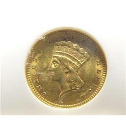 1859 One Dollar U.S. Gold Piece - Almost Uncirculated-