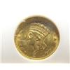 Image 1 : 1859 One Dollar U.S. Gold Piece - Almost Uncirculated-