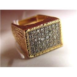 Men's Square Cut Ring with 48 Diamonds
