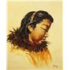 Image 1 : Eskimo Girl 10" x 8" Original Oil by Ellen Henne Goodale (1915-1989)