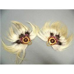 Pair of Hooper Bay Grass Dance Fans w/ Caribou Beard