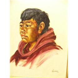 Eskimo Man 10" x 8" Original Oil by Ellen Henne Goodale (1915-1989)