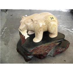 5 1/2"  Soapstone Bear on 8 1/2" soapstone base