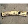 Image 1 : 10 1/2" Elephant Ivory with scrimshawed scenes of whaling ship. harpoon, and whale