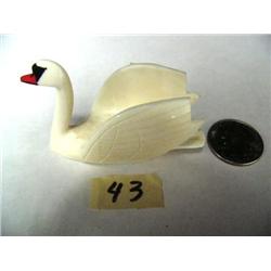 White Walrus Ivory, India Ink   2 1/2"  Swan by Al Mayac