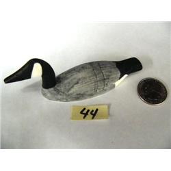 White Walrus Ivory,  India Ink  4" Ivory Loon Canadian Goose by Al Mayac