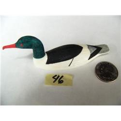 White Walrus Ivory,  India Ink  4" Common Merganser by Al Mayac