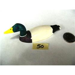 White Walrus Ivory,  India Ink  4"  Mallard  by Al Mayac