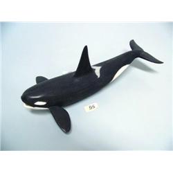 White Walrus Ivory,  India Ink  11" Killer Whale by Larry Mayac