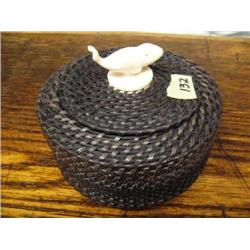 5" Baleen Basket with Carved Whale