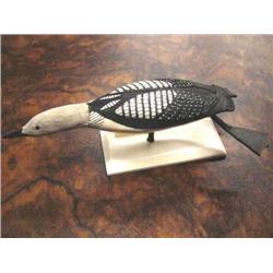 6 1/2"  Swimming Ivory Loon  by Fred Mayac