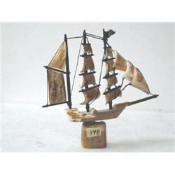 Fossilized Ivory Sailing Ship