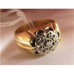 Men's Ring 9 Diamond 10 Karat Gold  estimated 20 points