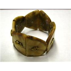 Gold Nugget and Fossilized Ivory Bracelet by D. Soolook