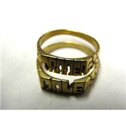 Pair of Gold Nuggeted Rings  "Trader"  "Dale"