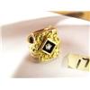 Image 1 : Men's Gold Nuggeted and Diamond Ring