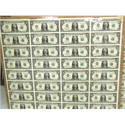Uncut Sheet of $1 Bills