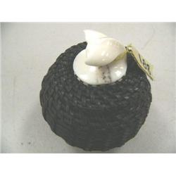 3 1/2" Baleen Basket with Whale's Tail Top by John Hensley