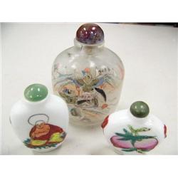 Lot of 4 Snuff Bottles, 1 Reverse Painted 3 China
