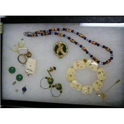 Elephant Bracelet and Ivory Bilican with Gold Nugget in its belly and assorted jewelry