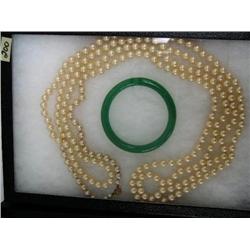 Pearls and Peking Glass Bracelet