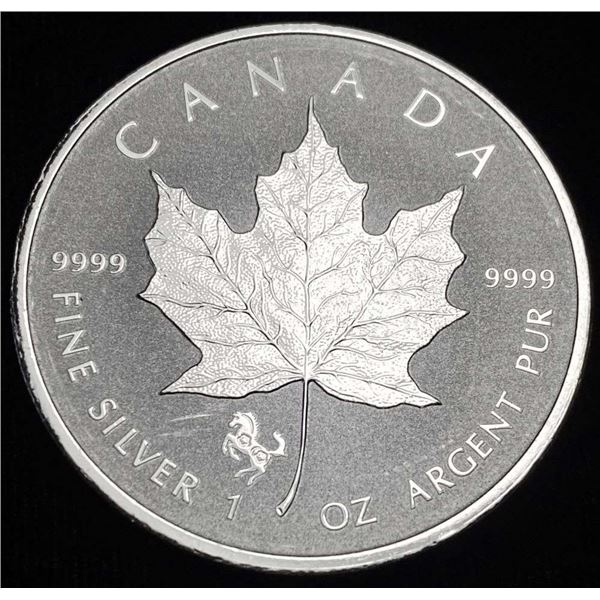 2014 Canada $5 Maple Leaf 1 ozt .9999 Silver Horse Privy