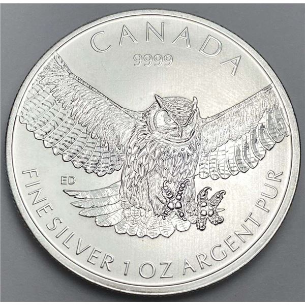 2015 Canada $5 Great Horned Owl 1 ozt .9999 Silver