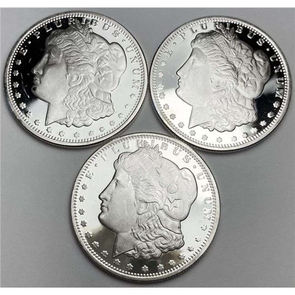 (3) Golden State Mint Morgan Design Proof 1/2 ozt .999 Silver