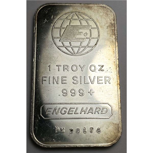 Vintage Engelhard 1 ozt .999 Silver Bar