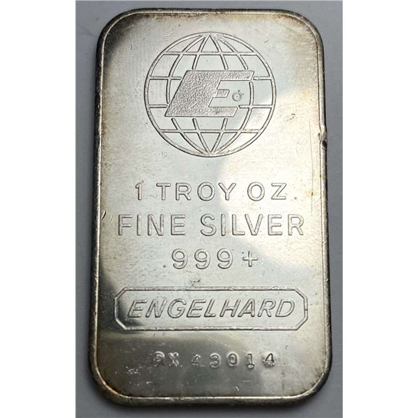 Vintage Engelhard 1 ozt .999 Silver Bar