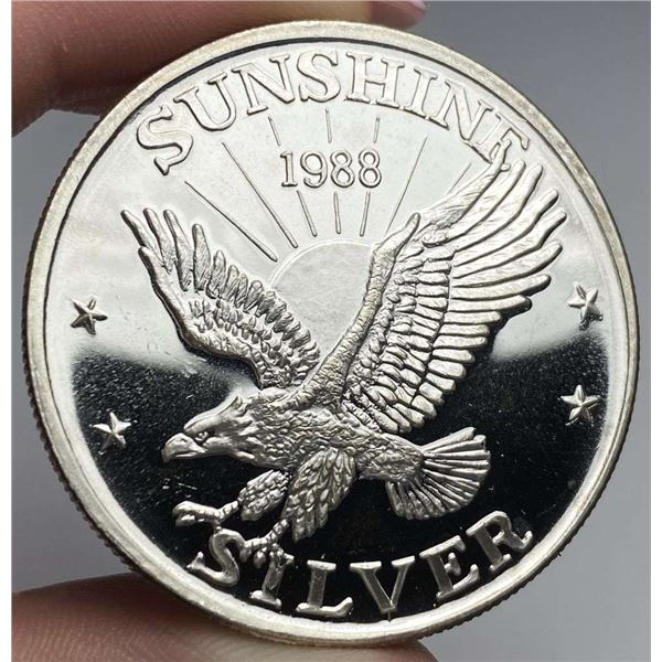 Vintage 1988 Sunshine Mining Eagle Proof 1 ozt .999 Silver
