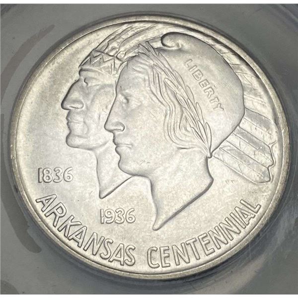 1935 Arkansas Commemorative Silver Half Dollar ANACS MS64