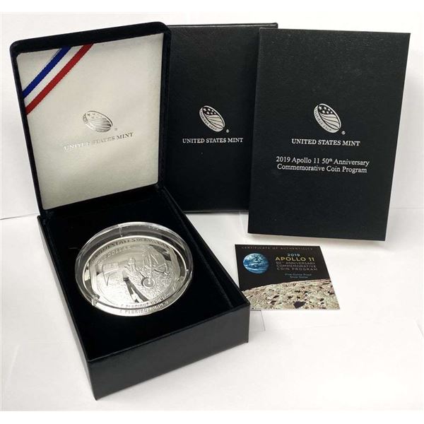 2019 U.S. Mint Apollo 11 50th Anniversary 5 ozt Commemorative Proof .999 Silver Dollar
