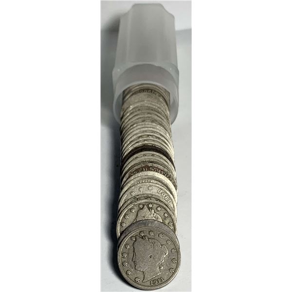 Roll (40-coins) Mixed Year Liberty "V" Nickels Average Circulated