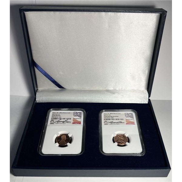 (2) 2017-2019 W/P NGC Gem Proof/Unc. Lincoln Cents Signed By Lyndal Bass