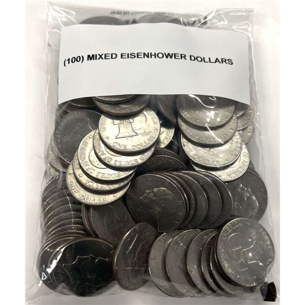 Mixed Years $100 F.V. Eisenhower Dollars